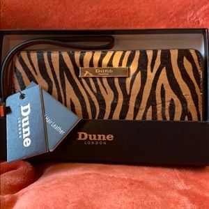 NWT Dune Genuine Calf Hair Leather wristlet